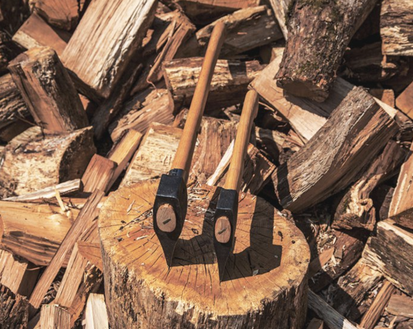 Split & stacked firewood
